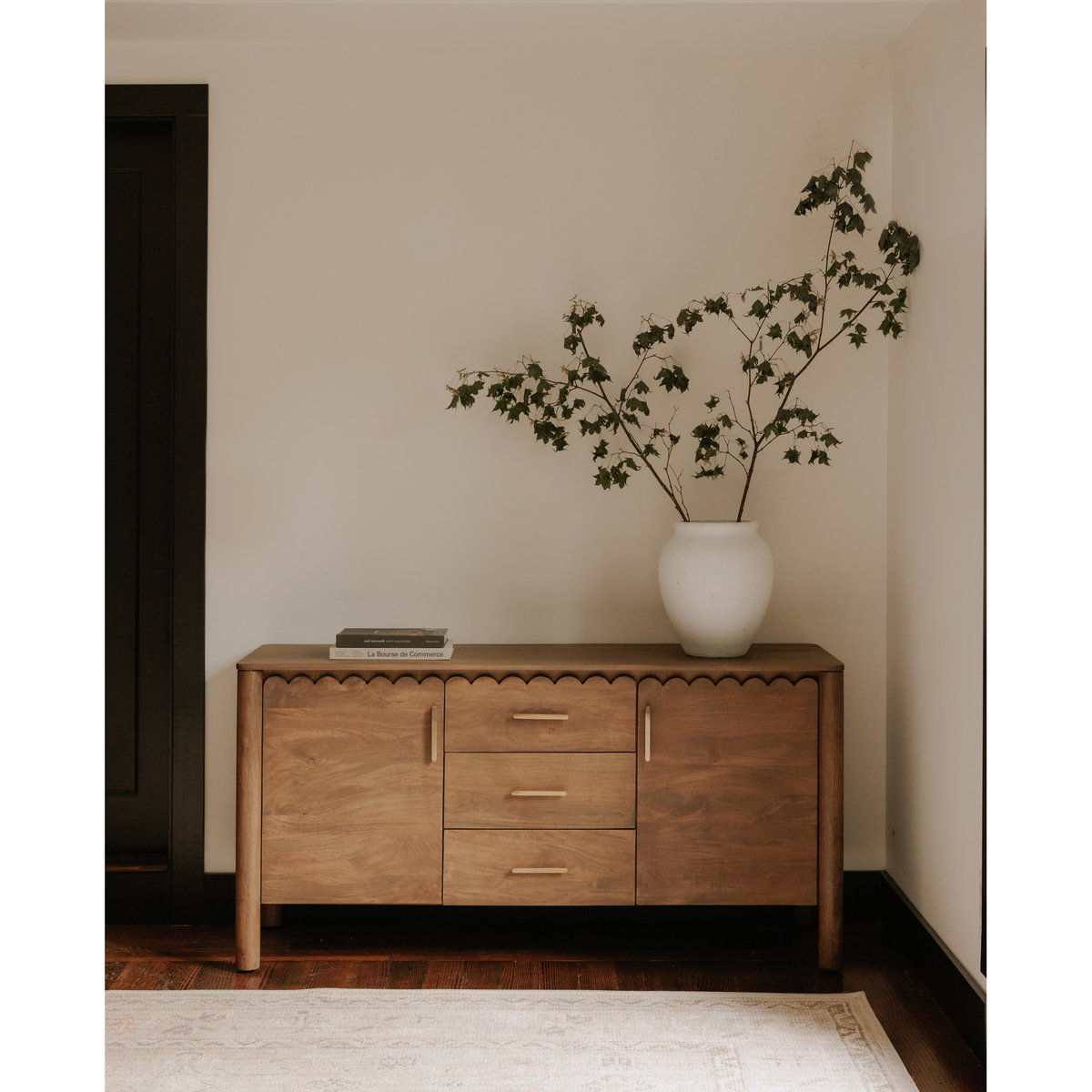 Wiley 3 Drawer Sideboard Vintage Brown, Cabinets & Sideboard by Moe's Home, 60" width x 30" height x 19" depth View 11