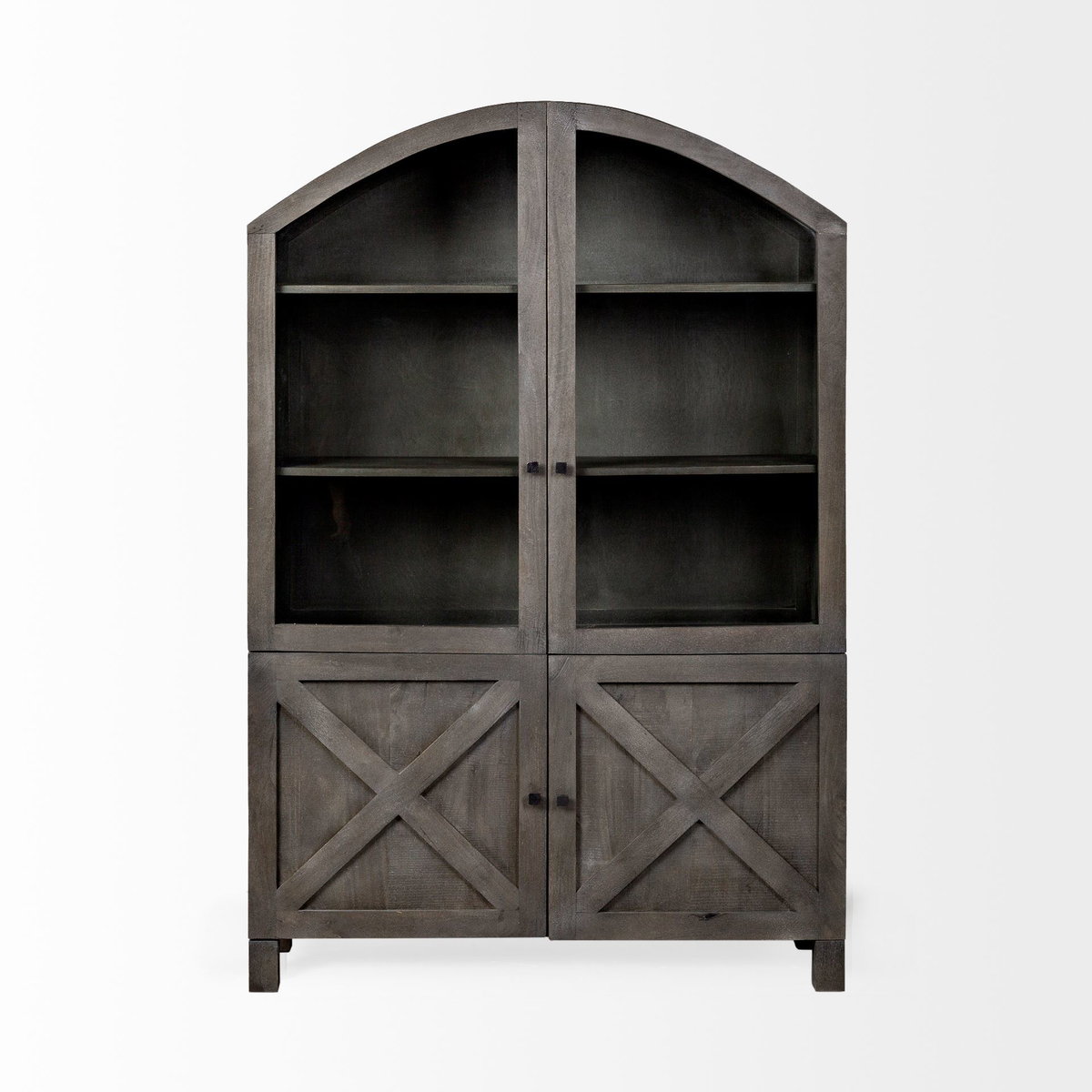 Barrett 48.5L X 17.25W X 73H Gray Solid Wood Display Cabinet, Cabinets & Sideboard by Mercana, 48.5" length x 17.25" width x 73" height View 2