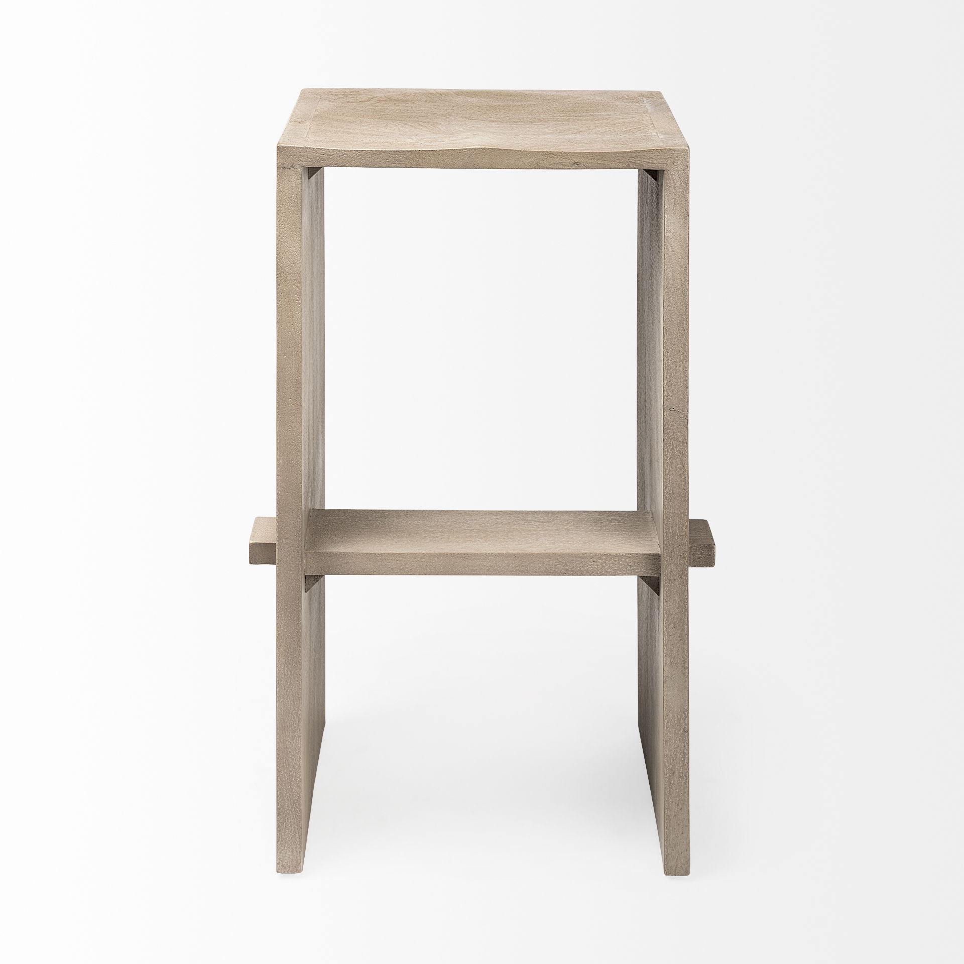 Aida 30' Seat Height Light Gray Wood Bar Stool, Counter & Bar Stool by Mercana, 18.5" length x 14" width x 30" height View 3