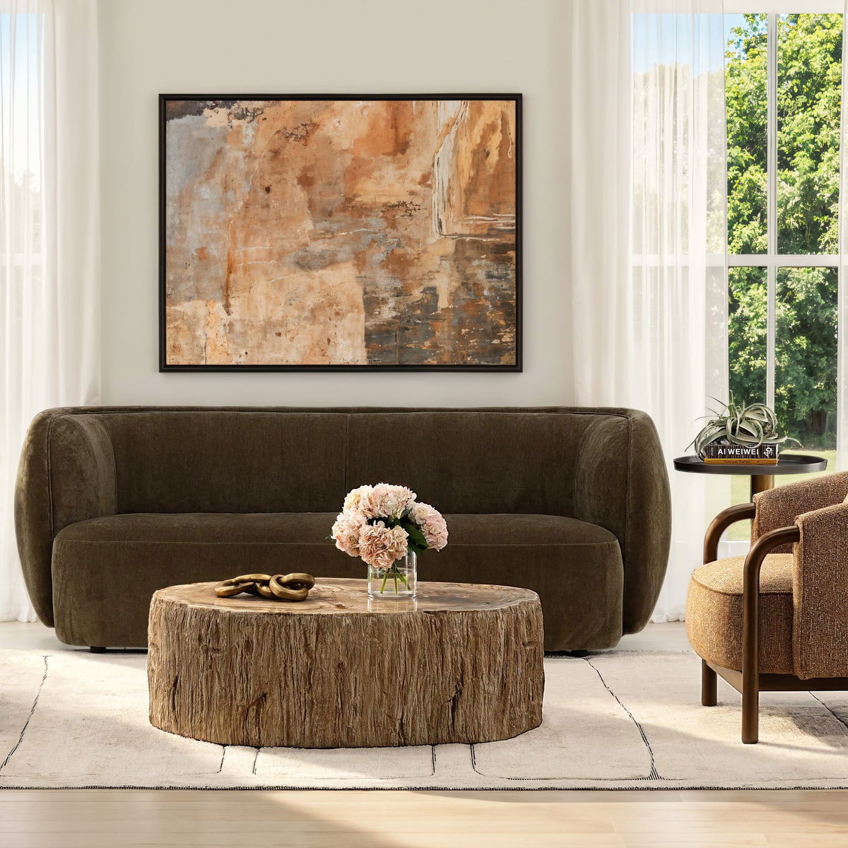 Arik Coffee Table Light Natural, by Dovetail, 32" width x 14.17" height x 41.73" depth View 6