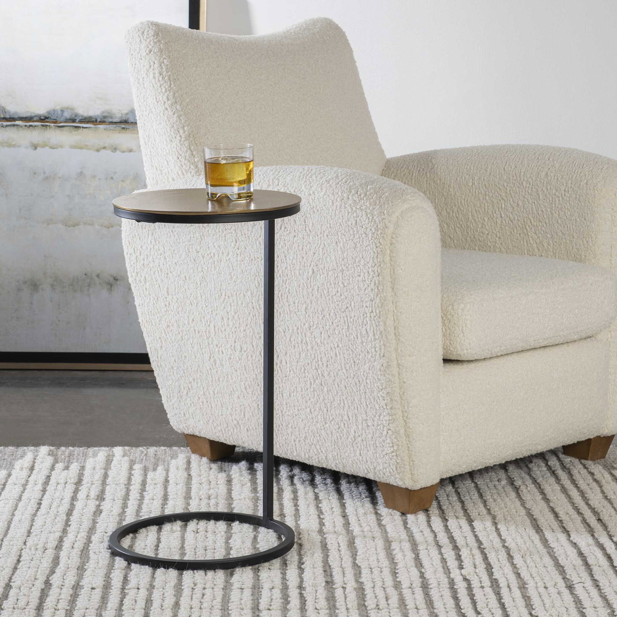 Brunei Gold Accent/Drink Table, Side & End Table by Uttermost, 12.5" width x 24" height x 12.5" depth View 4