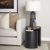Varden Matte Black Metal with Dark Brown Wood Top Nesting Accent Tables thumbnail 1