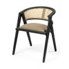 Tabitha Cane Back Dining Arm Chair | Linen with Black Wooden, Dining Chair by Mercana, 23" length x 23" width x 30" height thumbnail 1