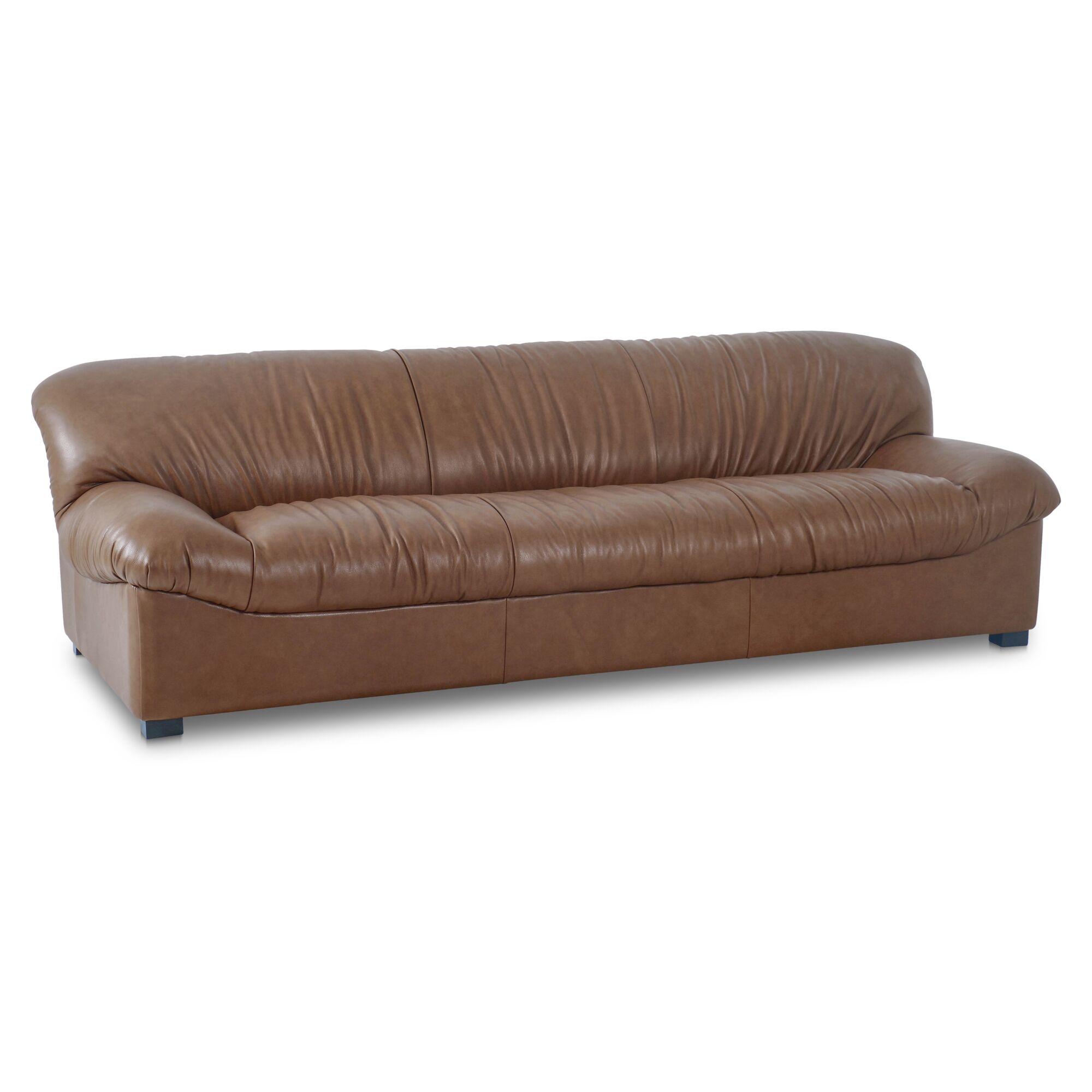 Halston Sofa Tan Leather, Sofas & Sectional by Moe's Home, 86.6" width x 27.5" height x 39.3" depth View 2