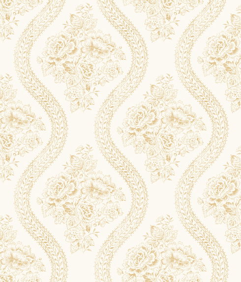 Coverlet Floral Yellow Wallpaper