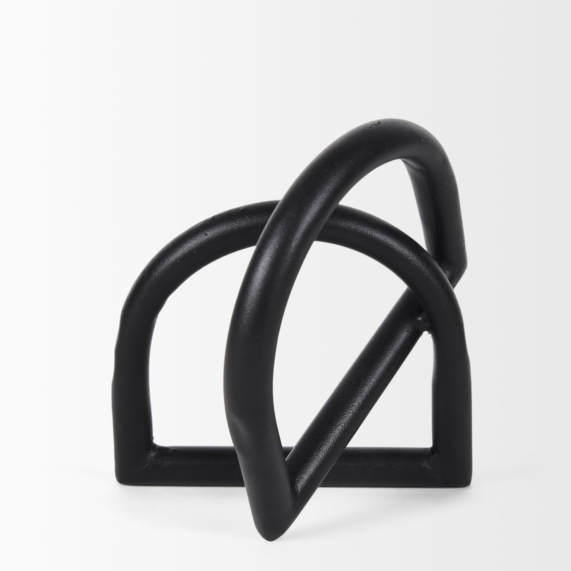 Locke Large Matte Black Metal Decorative Object, by Mercana, 5.91" length x 5.91" width x 6.1" height View 5