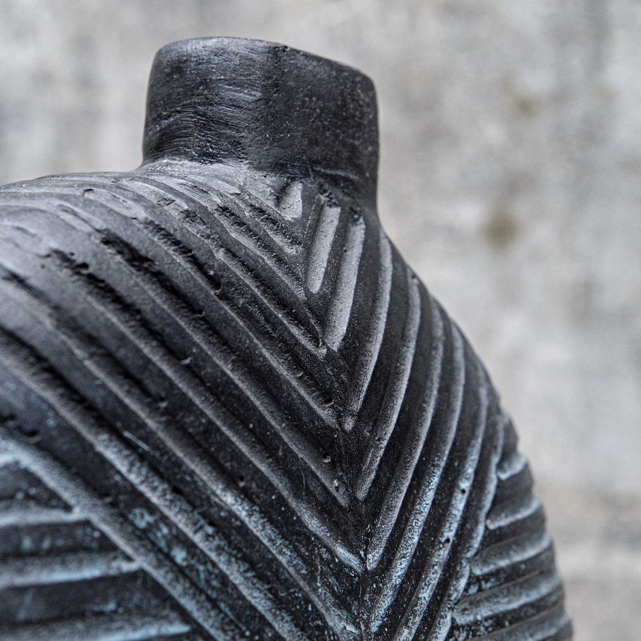 Viewpoint Aged Black Vases Set/2, Decorative by Uttermost, 13.5" width x 15.5" height x 4.5" depth View 5