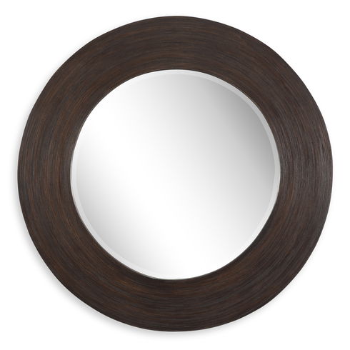 Dutton Dark Walnut Round Mirror