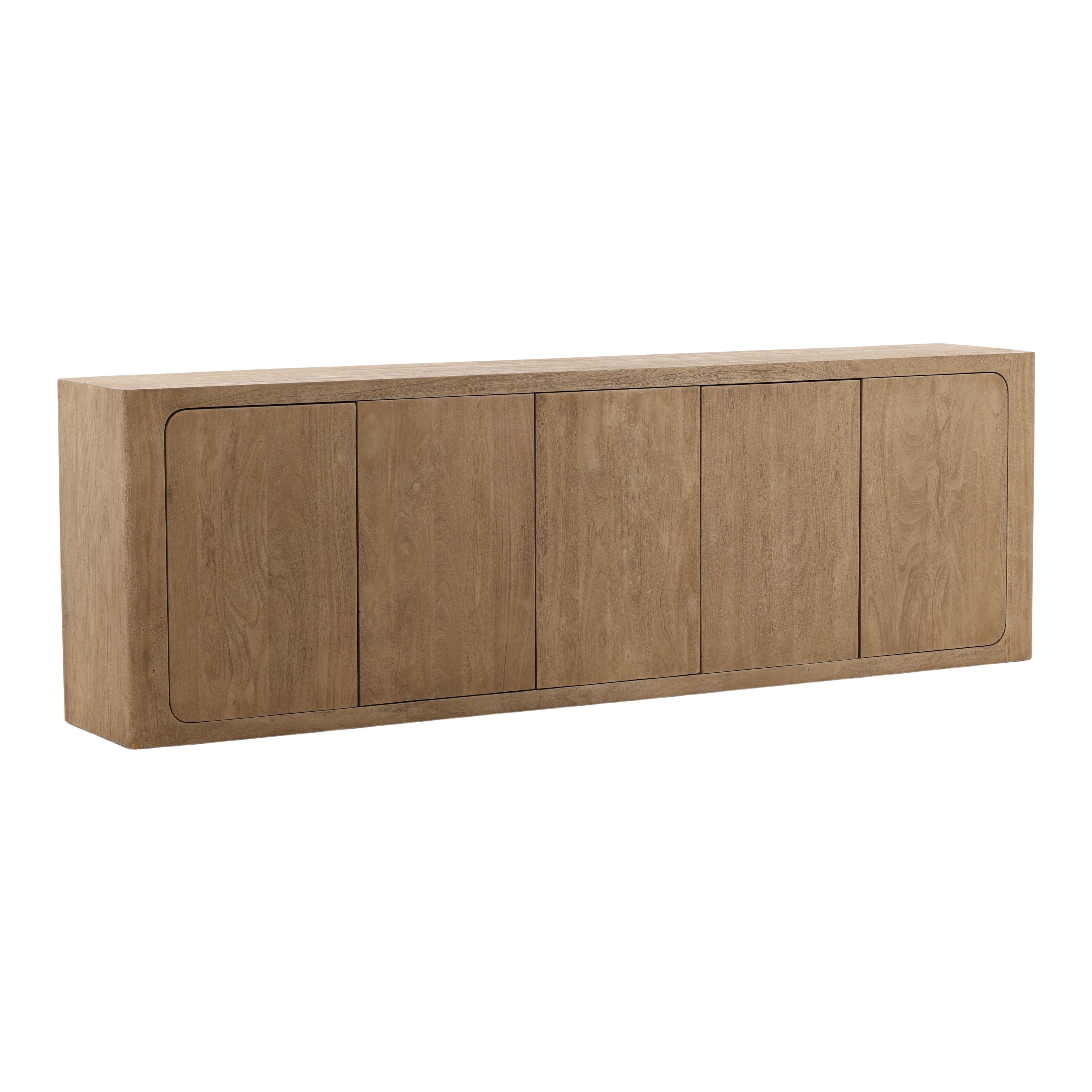 Leandra Sideboard Weathered Natural, Sideboards & Buffet by Dovetail, 106" width x 34" height x 18" depth View 1