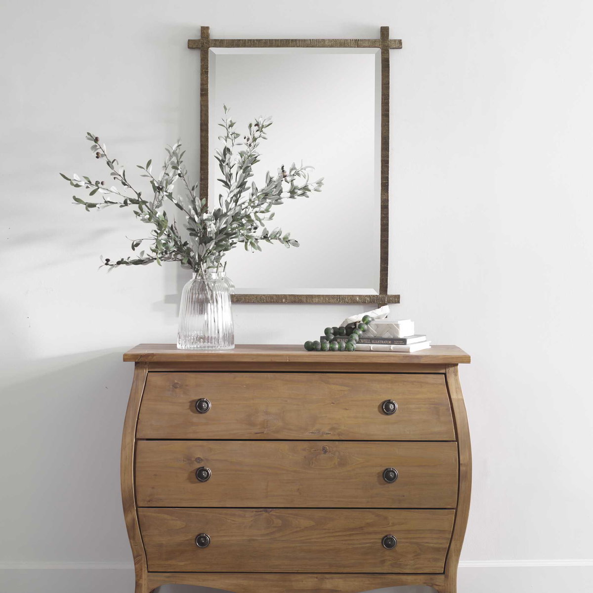 Abanu Gold Vanity Mirror, by Uttermost, 2'6" width x 3'3.75" height x 1.25" depth View 2