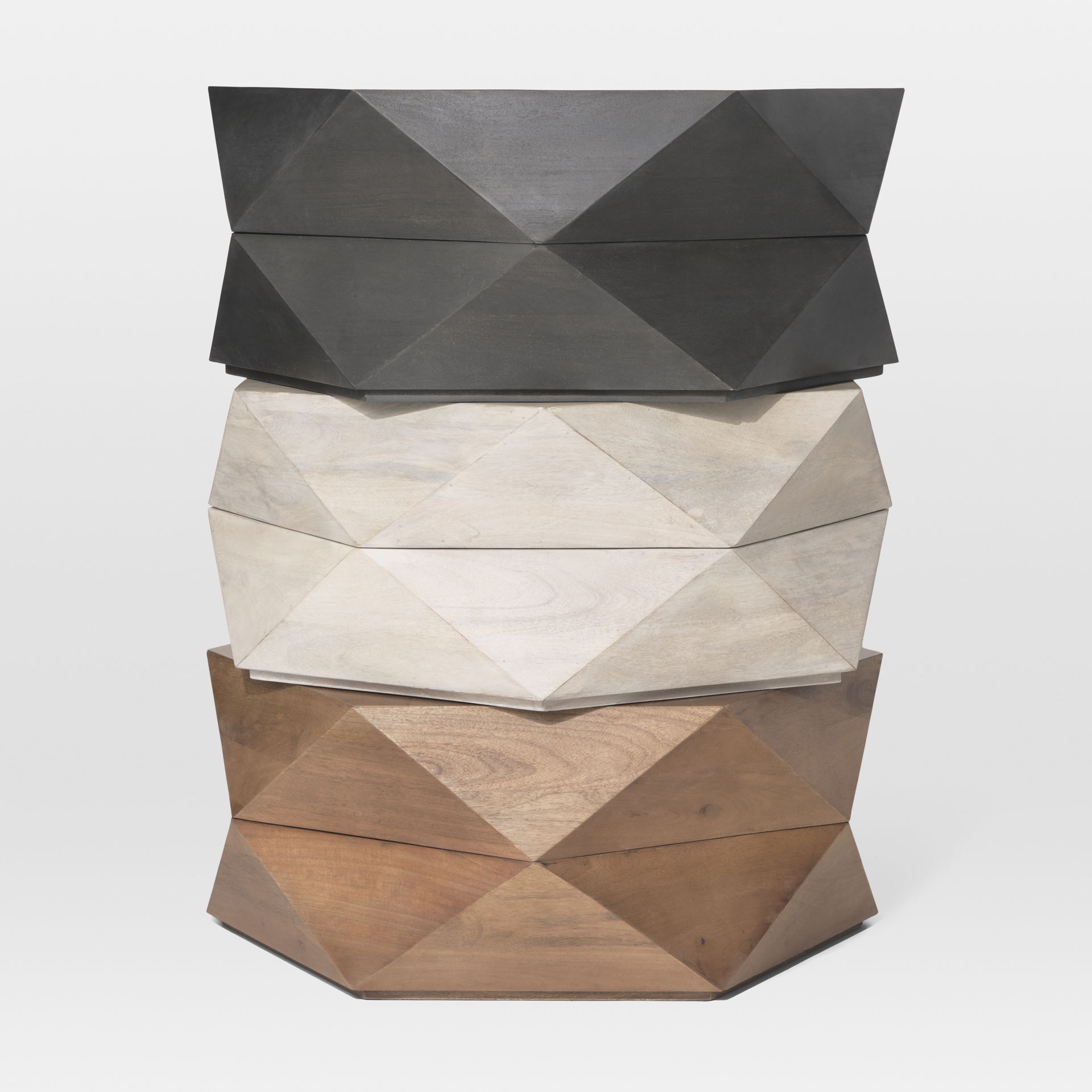 Arreto Hexagonal Hinged Solid Wood Top and Base Coffee Table large image 