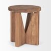 Tahlia Round Natural Brown Wood with Angled Legs Stool thumbnail 4