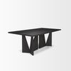 Tarro 84' Rectangular Textured Black Wood with Geometrical Base Dining Table, by Mercana, 84" length x 42" width x 30" height thumbnail 7
