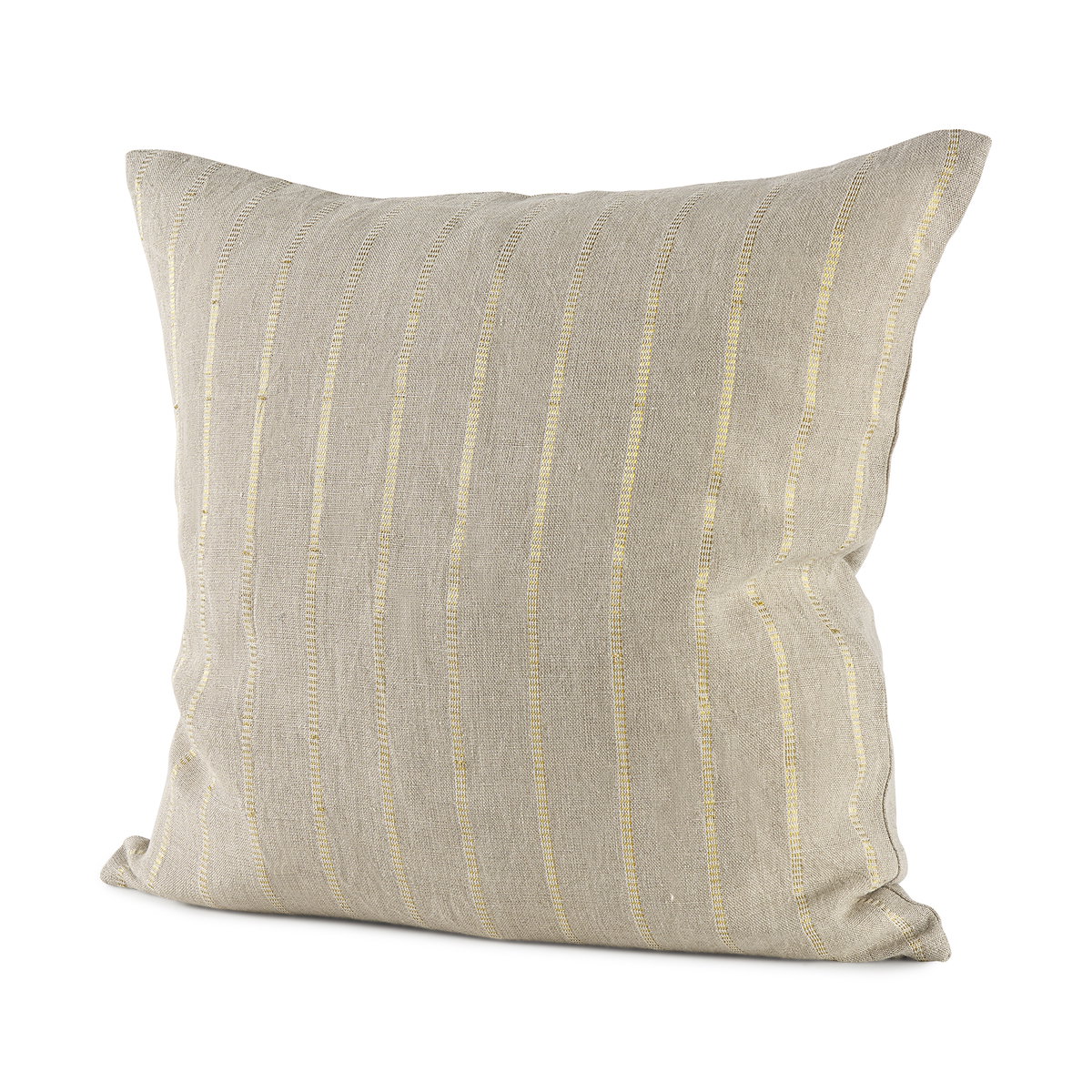 Danika 18 x 18 Beige and Gold Fabric Decorative Pillow Cover, by Mercana, 18" length x 18" width x 0.2" height View 1