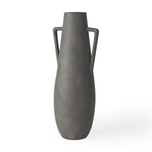 Kilian Tall Matte Brown-Gray Double Ear Vase
