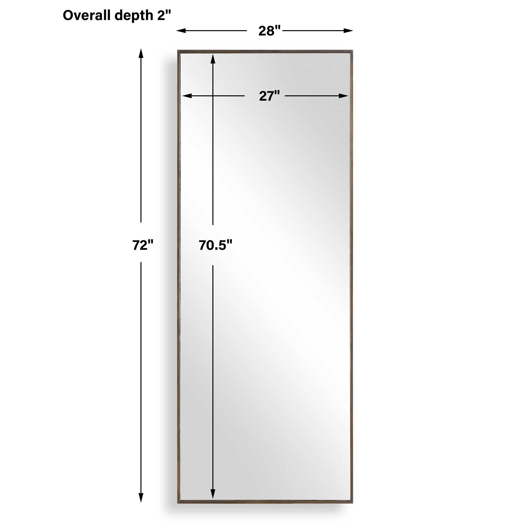 Patterson Bronze Dressing Mirror, by Uttermost, 28" width x 72" height x 2" depth View 3