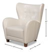 Lombard Wing Chair,Crystal White Leather, Seating by Sarreid, 34" length x 36" width x 40" height thumbnail 13