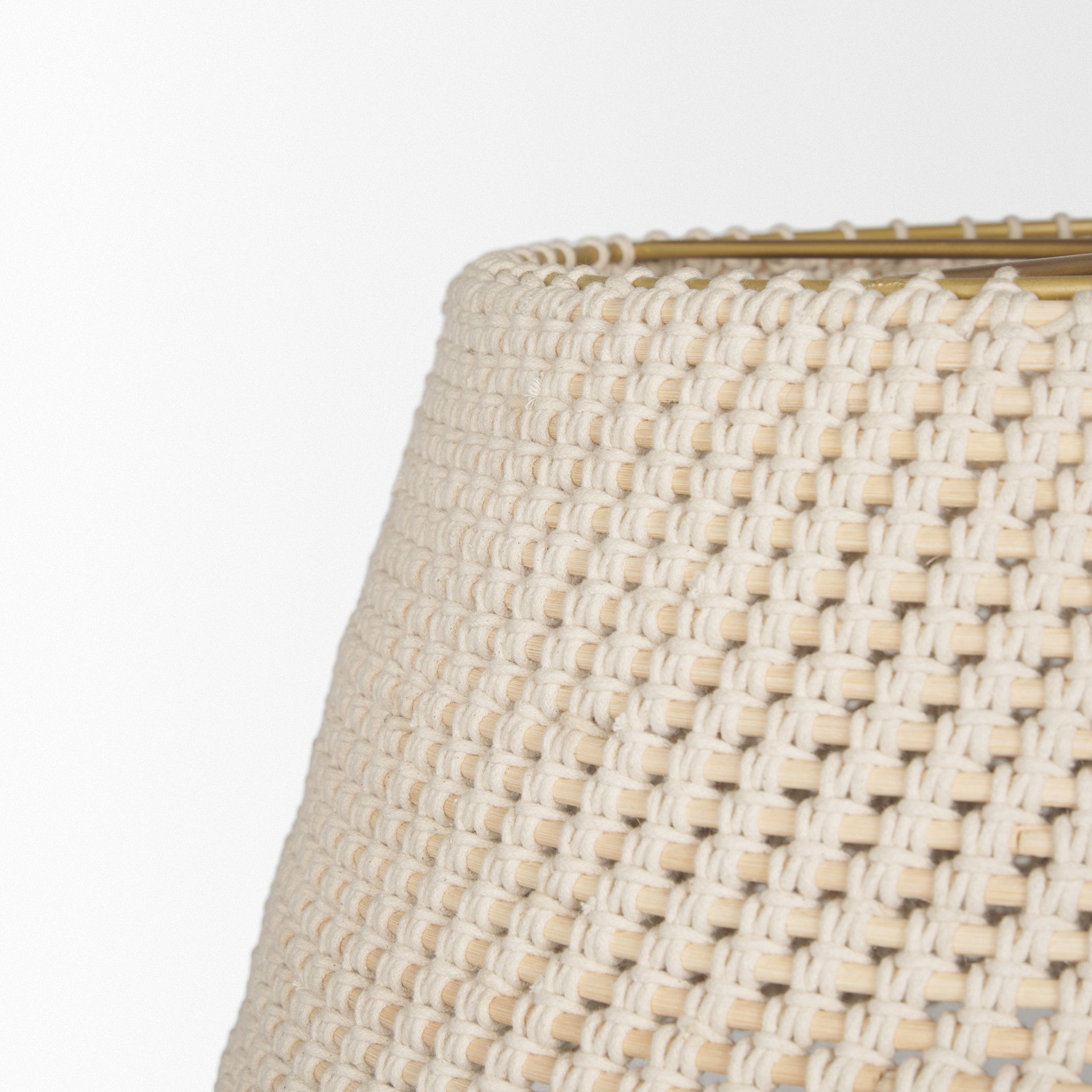 Tosha 1-Light Tapered Cotton Rope Drum Pendant, by Mercana, 24" length x 24" width x 13.5" height View 7