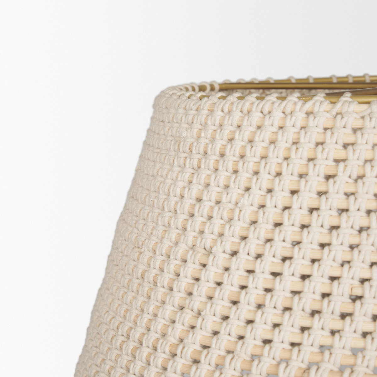 Tosha 1-Light Tapered Cotton Rope Drum Pendant, by Mercana, 24" length x 24" width x 13.5" height View 7