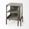 Arelius 20L x 18W x 26H Gray Wood with Black Metal Frame End/Side Table thumbnail 5