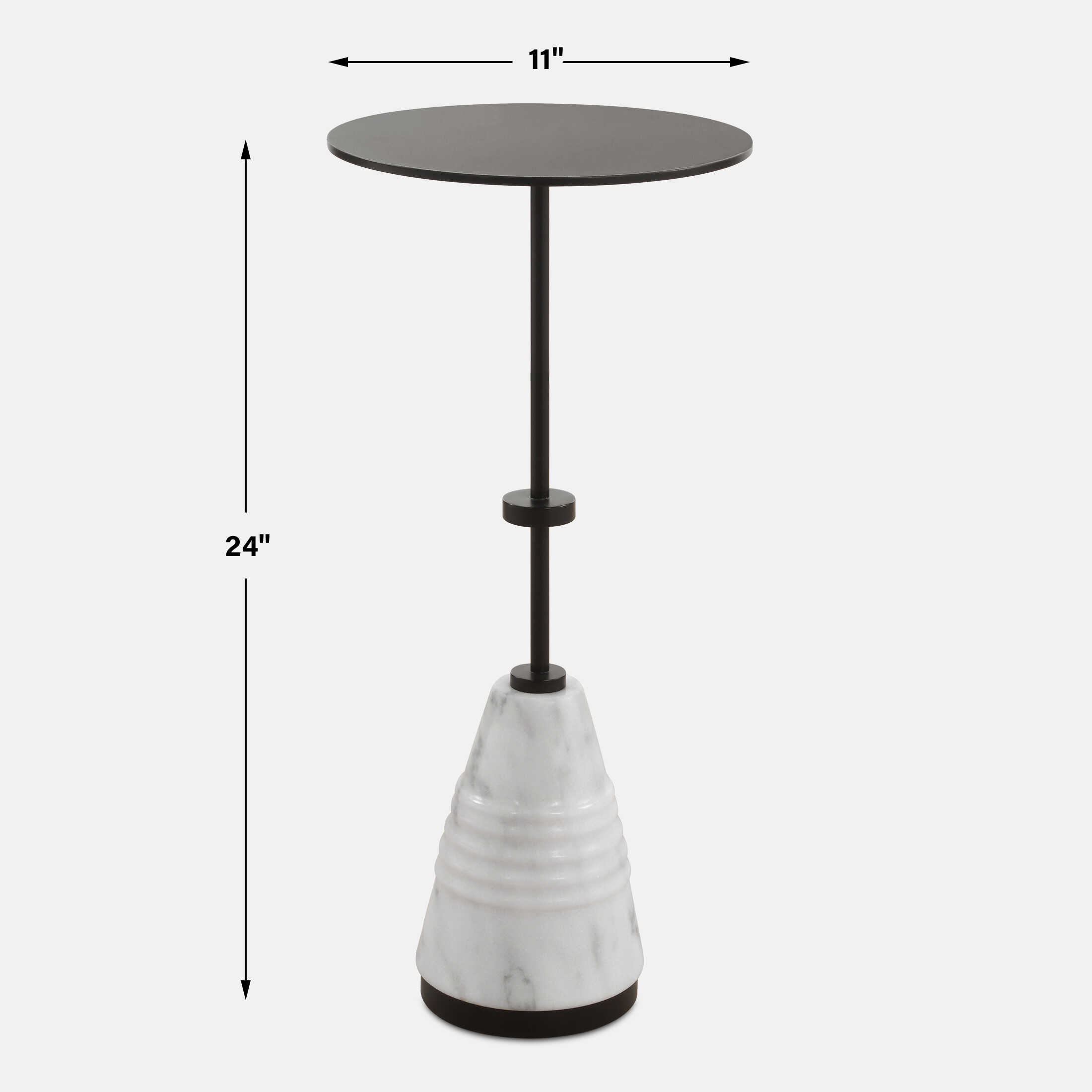 Kincaid Metal Drink Table, Furniture by Uttermost, 11" width x 24" height x 11" depth View 3