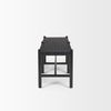 Shane Black Wood with Woven Black Leather Bench, Benche by Mercana, 52" length x 16.5" width x 18.75" height thumbnail 6