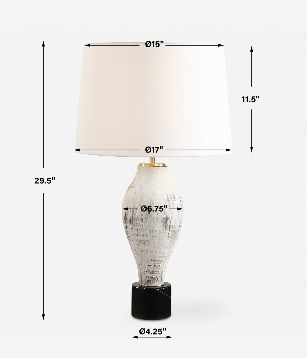 Magdaline Rustic Table Lamp, by Uttermost, 1'5" width x 2'5.5" height x 1'5" depth View 3