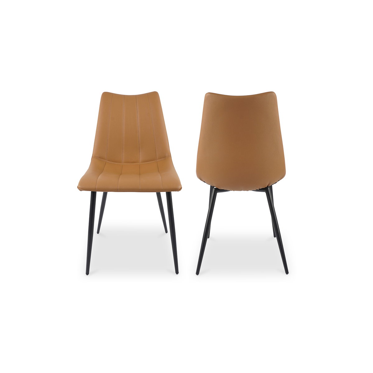 Alibi Dining Chair Tan - Set Of Two, by Moe's Home, 18" width x 33" height x 20" depth View 2