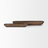 Athena Set of 2 Extra Large Medium Brown Reclaimed Wood Trays, Decorative Tray by Mercana, 34" length x 8" width x 5" height thumbnail 5