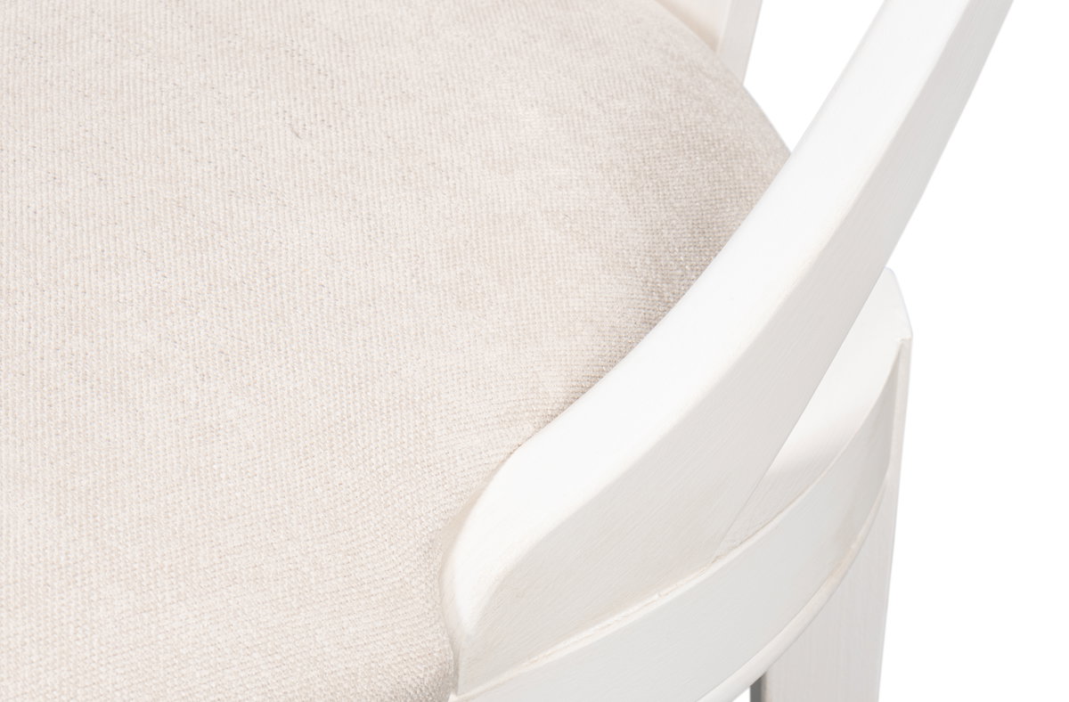 Deco Side Chair Cortina White Taupe, by Sarreid, 1'9" length x 1'8" width x 3'3" height View 5