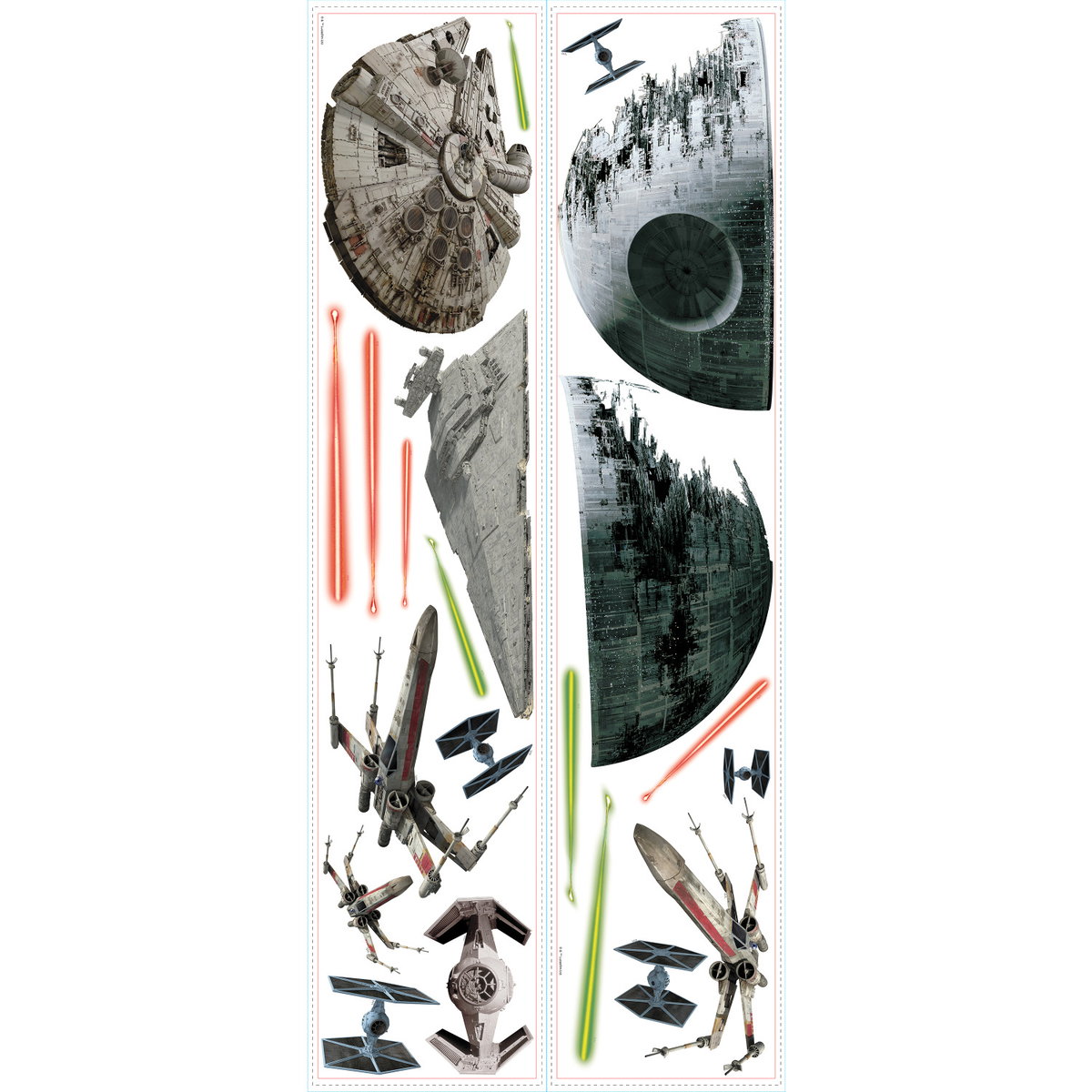 Star Wars Classic Spaceships Wall Decals, by York Wall, 3'3.6" length x 9" width x 2" depth