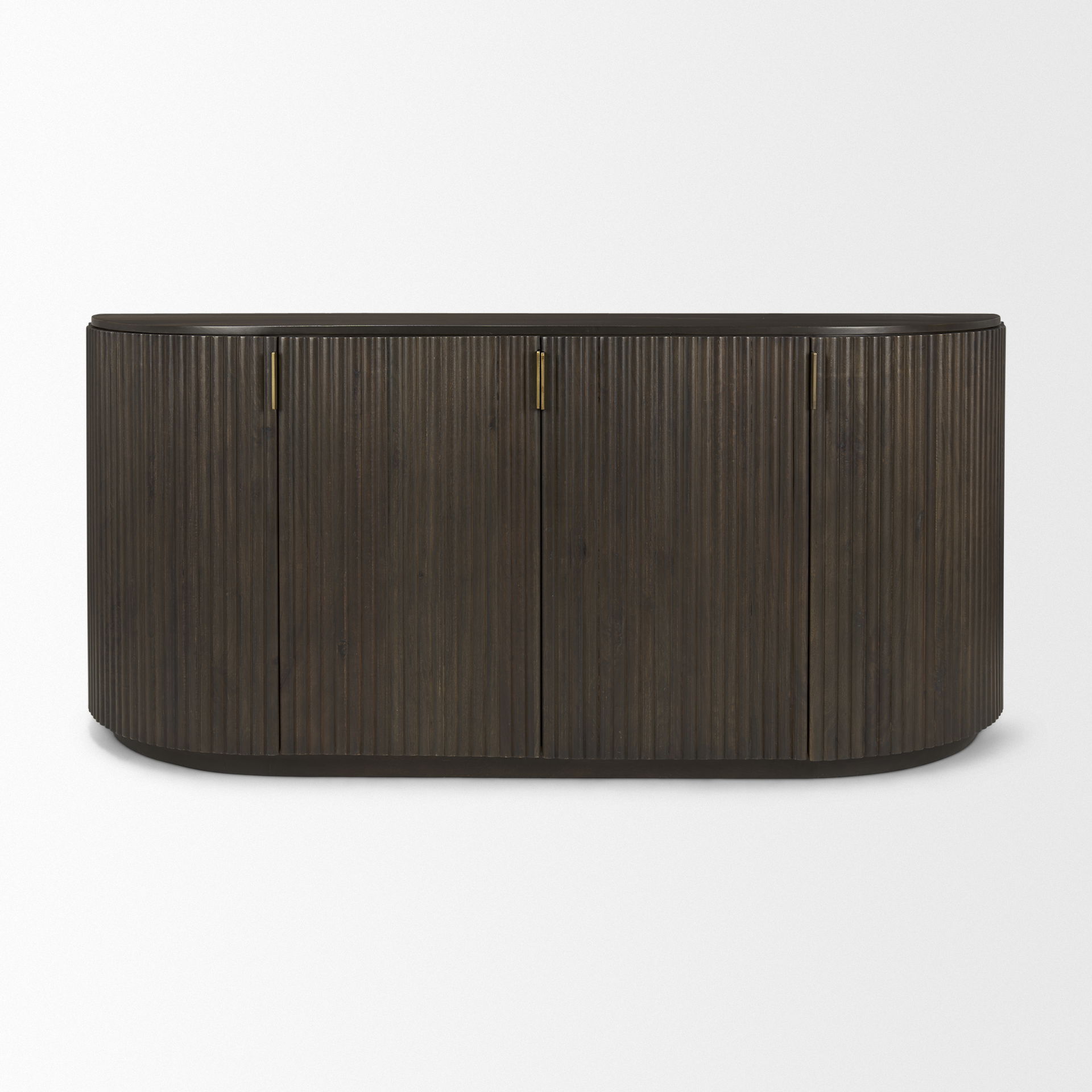 Terra 72L x 18W x 32H Dark Brown Wood Fluted Sideboard large image 