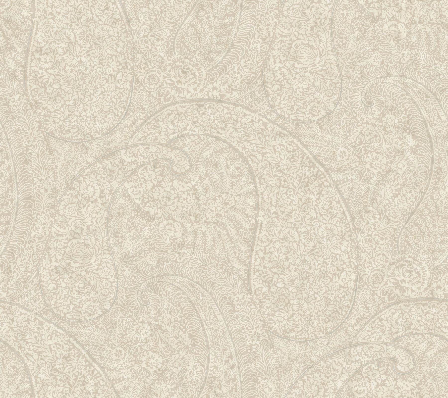 Kashmir Dreams Paisley Off White Wallpaper large image 