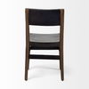 Nell I Black Iron Seat Solid Brown Wooden Base Dining Chair, by Mercana, 19.75" length x 19.5" width x 31" height thumbnail 5