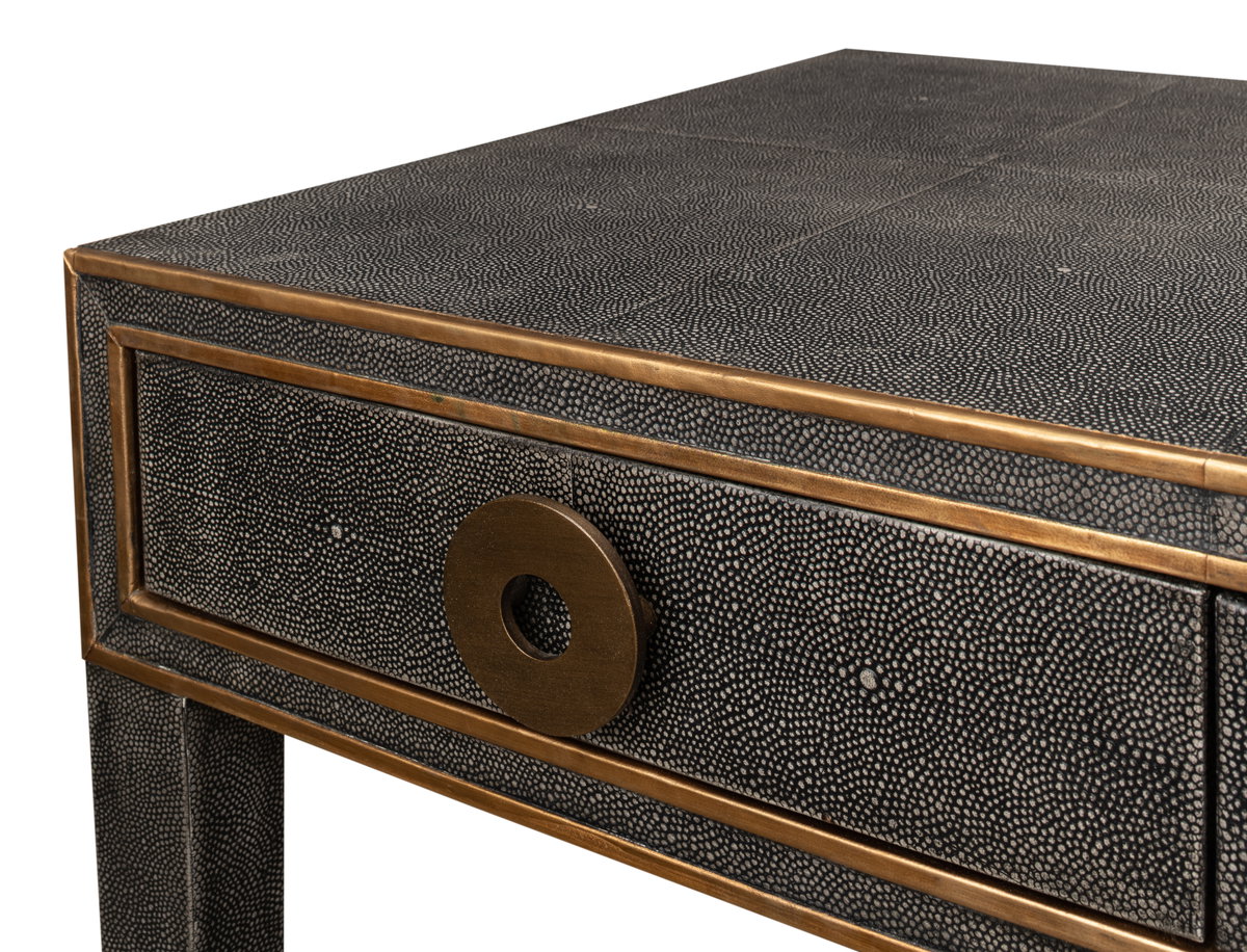 Gabriella Shagreen Desk/Table Ant.Grey, by Sarreid, 2' length x 4' width x 2'6" height View 11