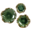 Abella Green Ceramic Wall Decor Set/3, Art by Uttermost, 17.87" width x 17.87" height x 3.87" depth thumbnail 1