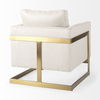 Rupert Cream Poly-Linen Seat with Gold Stainless Steel Frame Accent Chair thumbnail 9