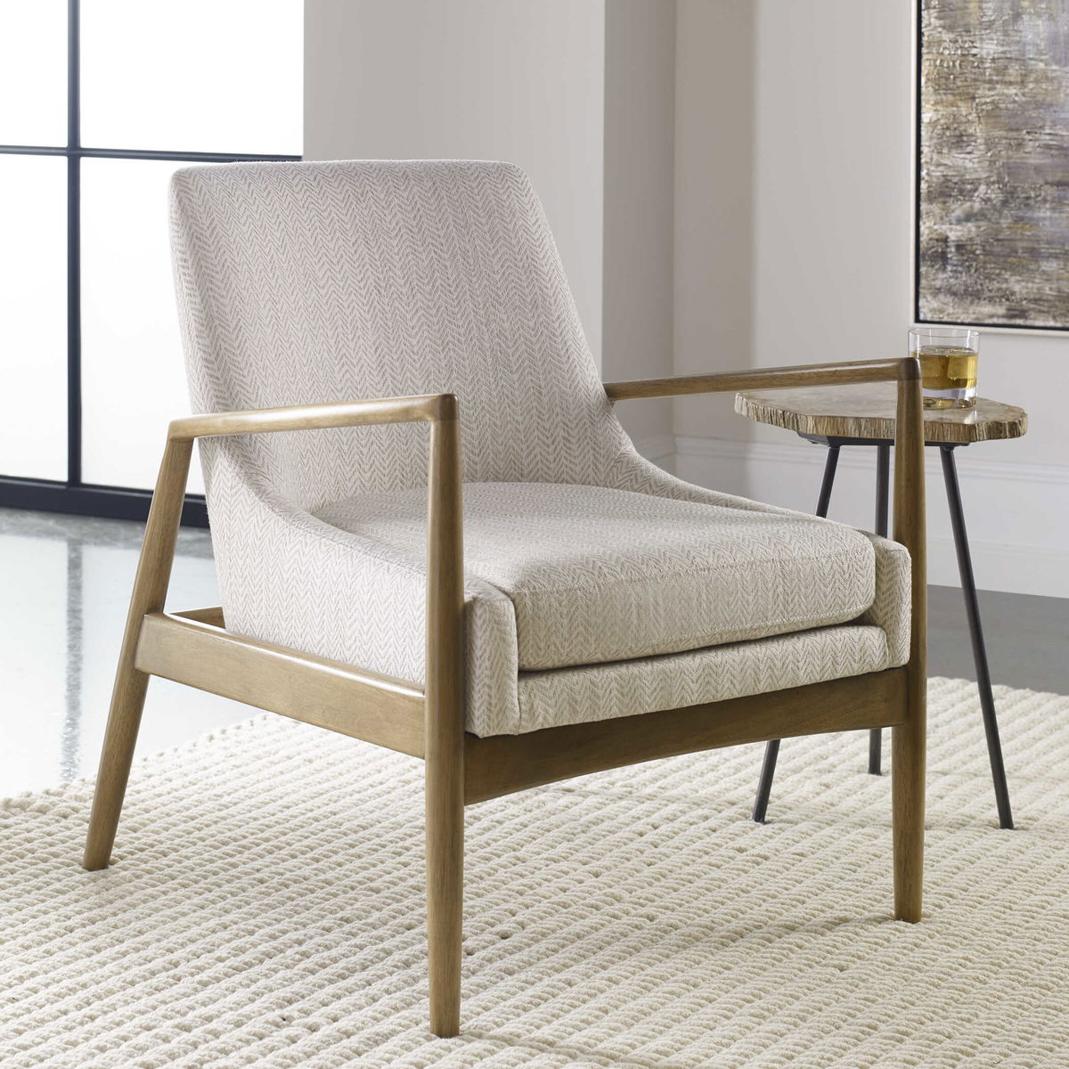 Bev White Accent Chair, by Uttermost, 27" width x 31.5" height x 31" depth View 9