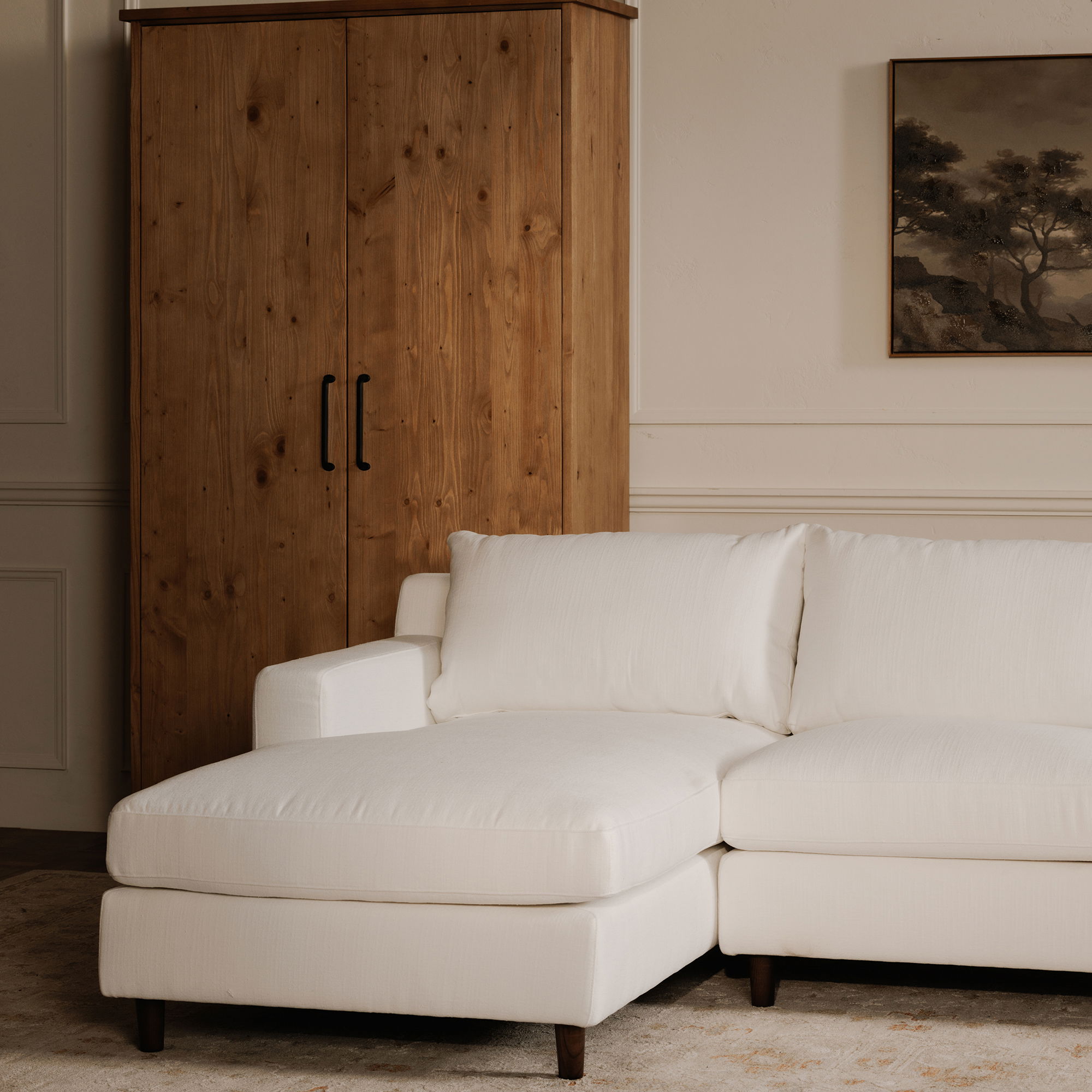 Hutton Left Sectional White, Sectional Sofa by Moe's Home, 100" width x 36.2" height x 29.8" depth View 8