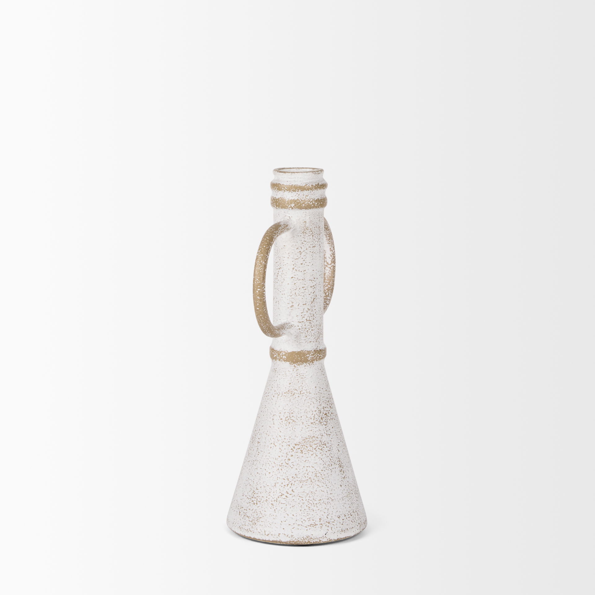 Ziva Small Distressed Wall White Metal Sculptural Object large image 