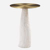 Hollen White Stone Accent Table, Furniture by Uttermost, 16" width x 22.5" height x 16" depth thumbnail 1