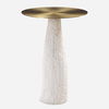 Hollen White Stone Accent Table thumbnail 0