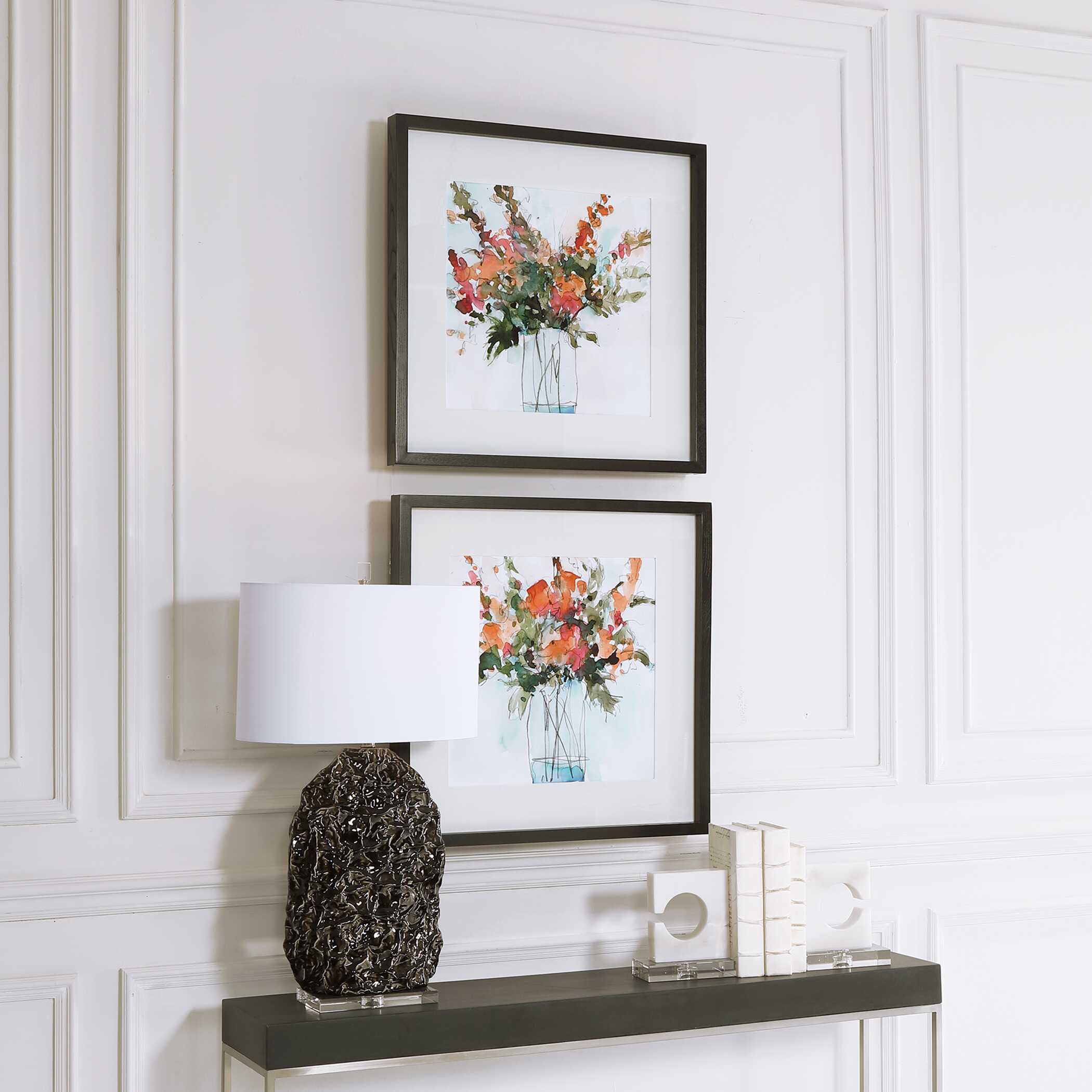 Fresh Flowers Watercolor Prints Set/2 large image 