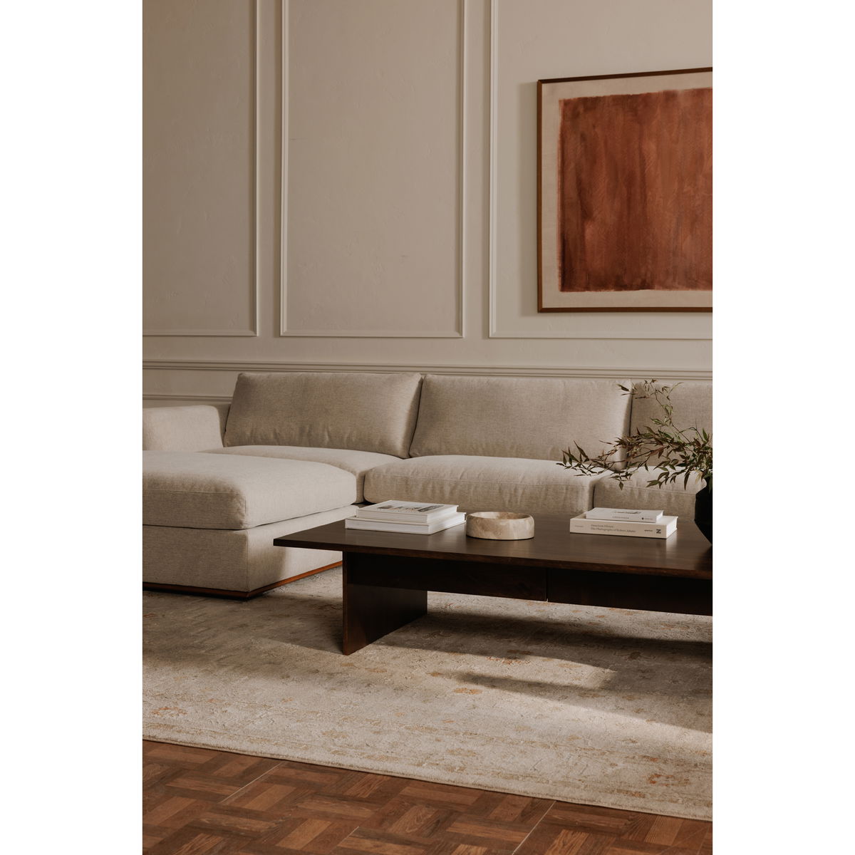 Rue Nook Modular Sectional Flecked Grey, Sectional Sofa by Moe's Home, 95.2" width x 23.6" height x 81.8" depth View 7