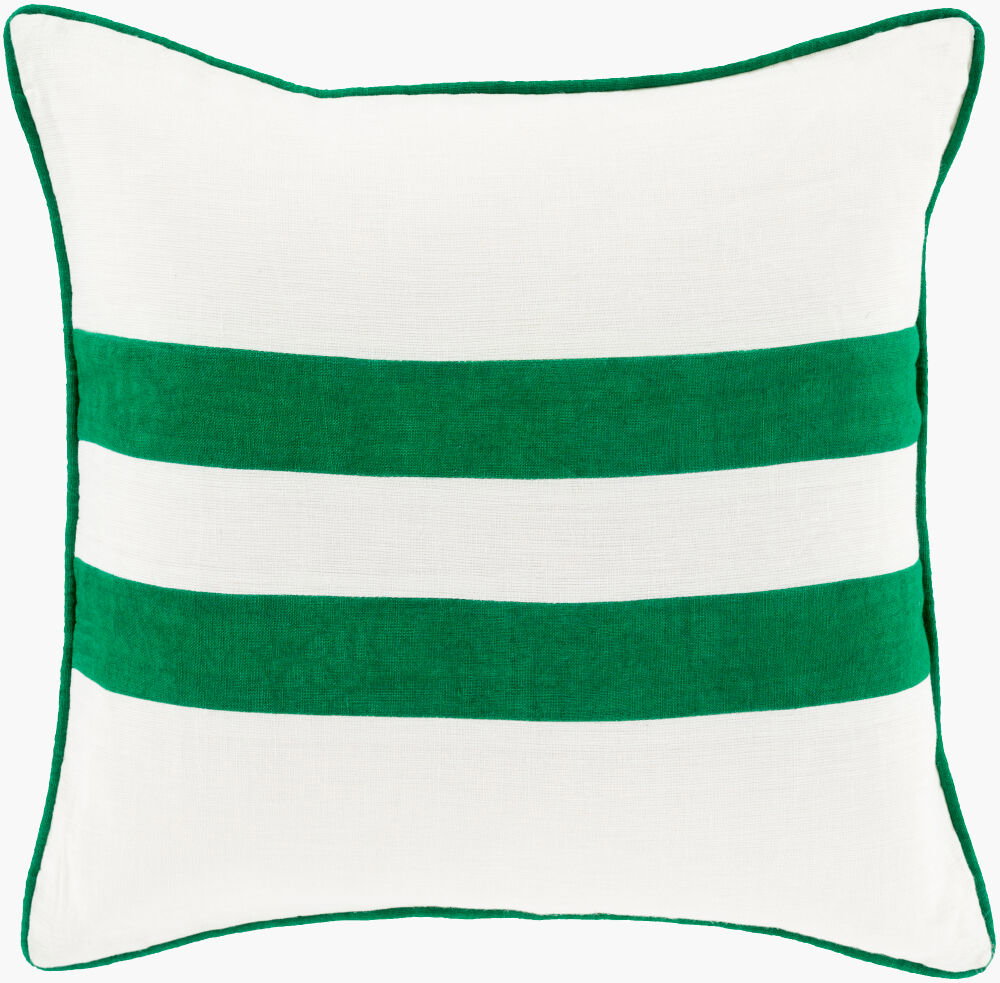 Linen Stripe Accent Pillow, Decorative Pillow by Surya, 18" length x 18" width