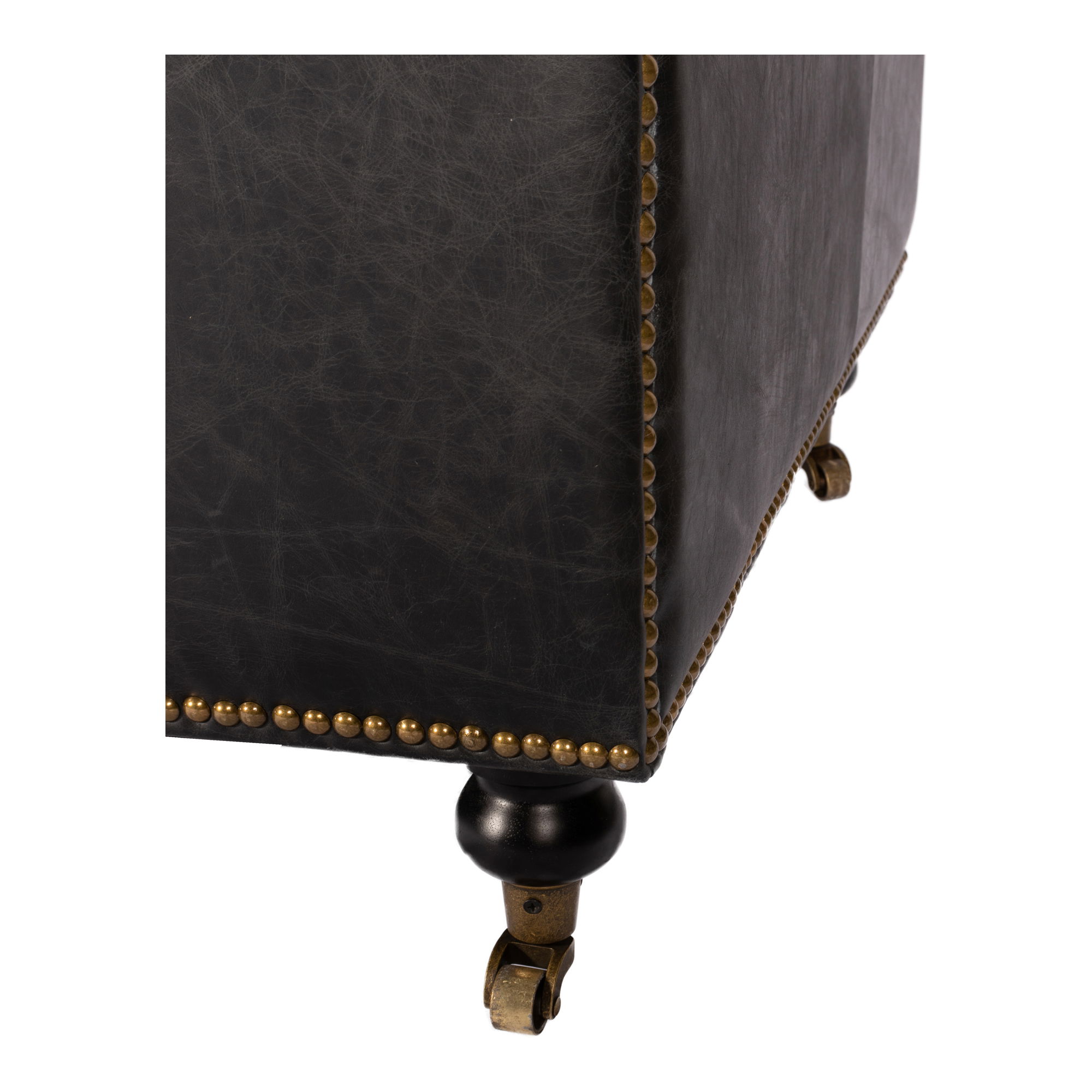 Birmingham Sofa Black Leather, Sofas & Sectional by Moe's Home, 87" width x 29" height x 36" depth View 11