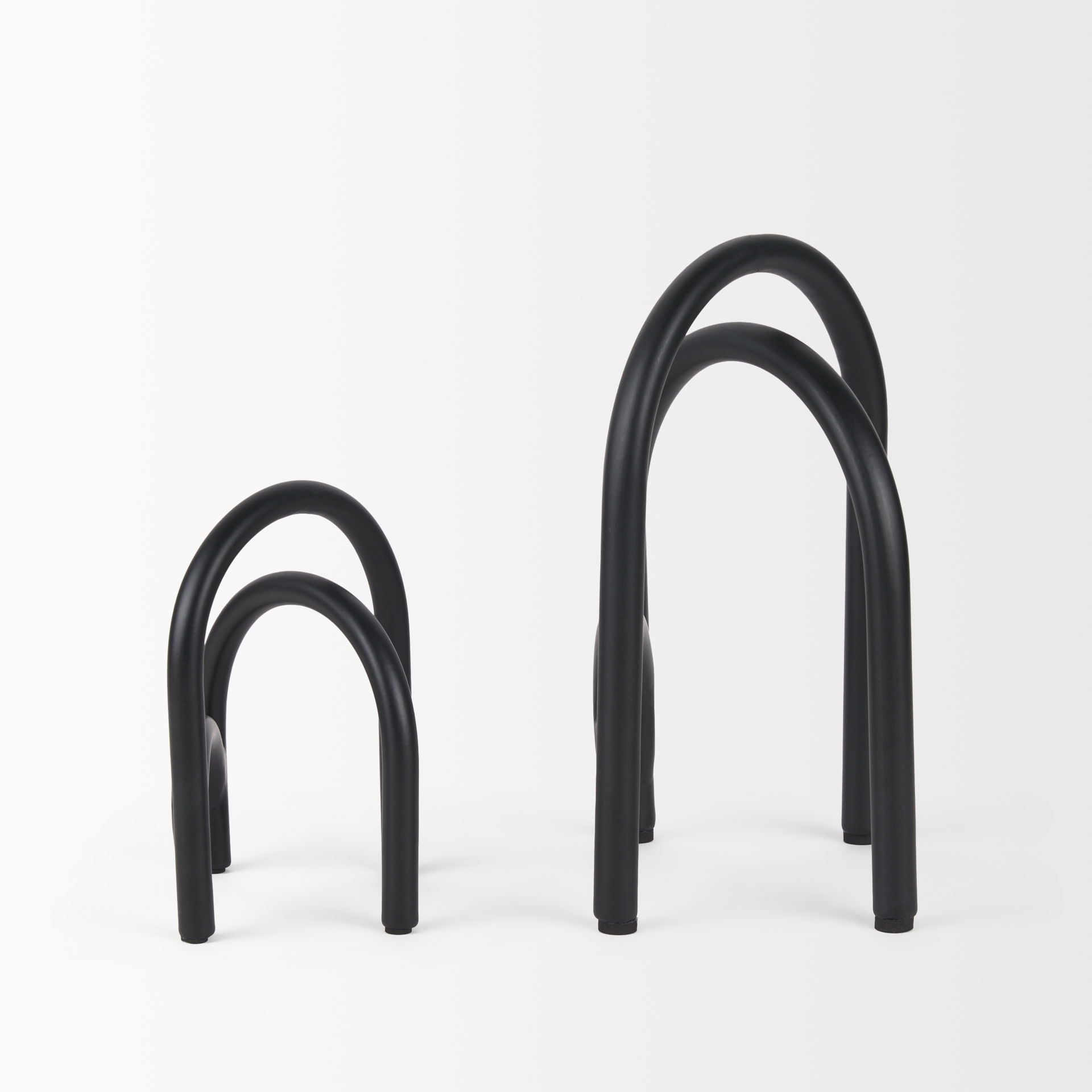 Springe Matte Black Metal Arched Decorative Object (Set of 2) large image 