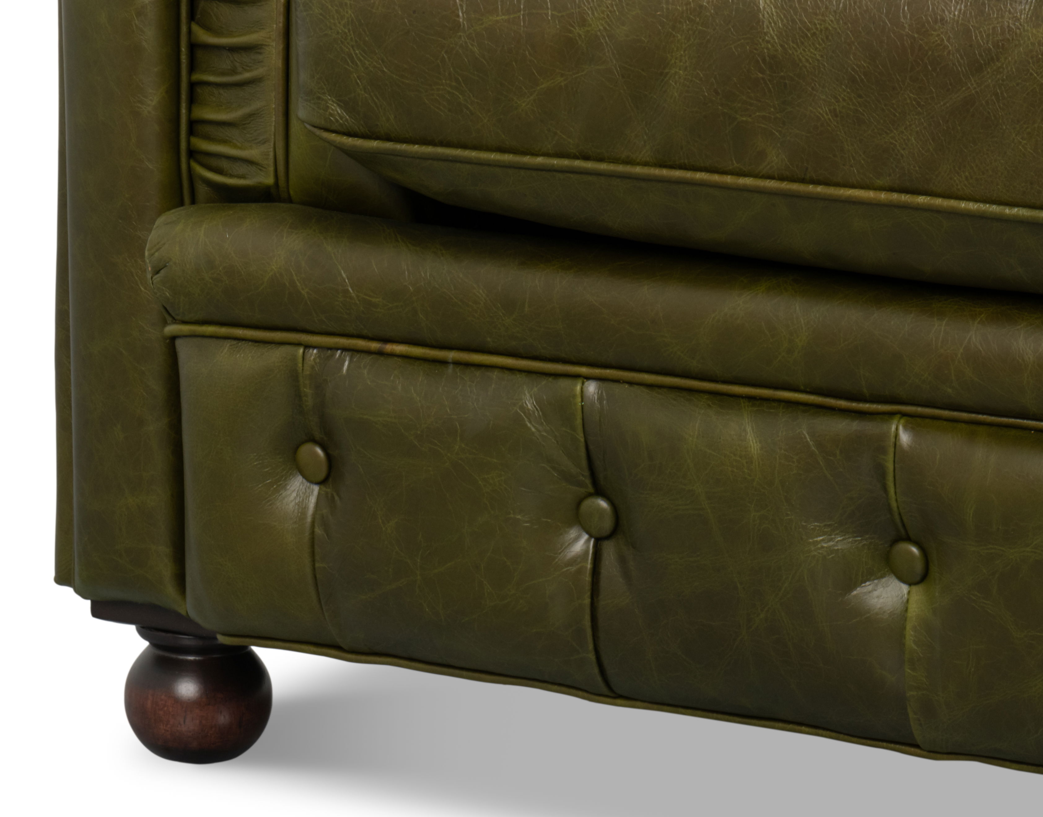Savile Leather Sofa, Green large image 