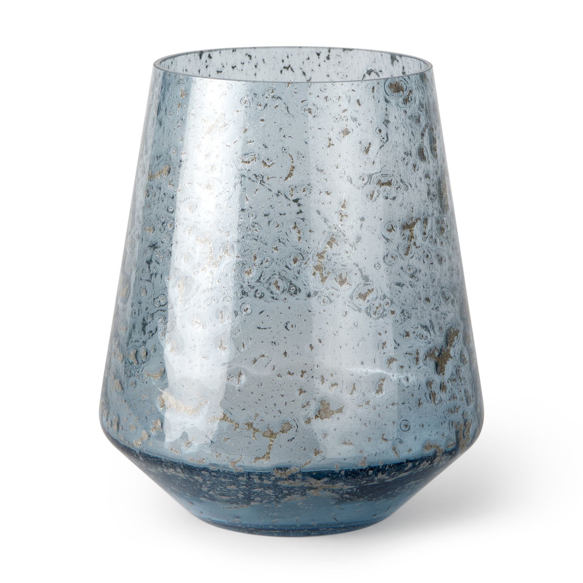 Robyn Tall Blue Glass Vase, by Mercana, 7.28" length x 7.28" width x 8.98" height View 1
