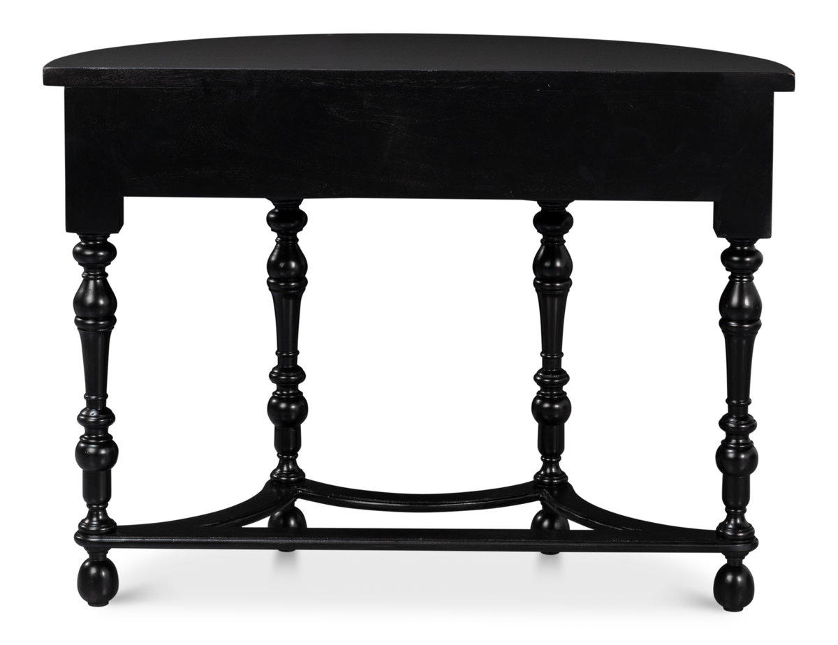 Abraham Half Round Console, by Sarreid, 1'3" length x 3'2" width x 8" height View 3